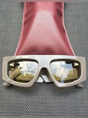 Etro Gray Resin Square Sunglasses with Burgundy Case